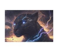 75x50cm/1000pcs Puzzles pour Adolescents Thunderous Panther Lightning Strikes Puzzles pour Adultes : Jeux Relaxants, Défis Difficiles, Cadeaux Et Anniversaires Uniques 75x50cm/1000pcs