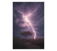 75x50cm/1000pcs Puzzles pour Adolescents Thunderstorm Lightning Strikes Tree Jeu De Puzzle Et De Réflexion, Cadeaux pour Femmes, À Offrir À Toute La Famille 75x50cm/1000pcs