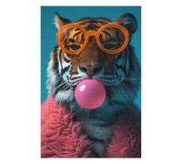 75x50cm/1000pcs Puzzles pour Adolescents Tiger Bubblegum Puzzle pour Adultes, Jeu De Réflexion, Cadeau pour Femmes, Défi Éducatif 75x50cm/1000pcs