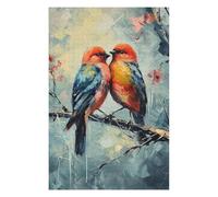 75x50cm/1000pcs Puzzles pour Adolescents Two Birds on A Branch Painting Puzzles pour Adultes Jeux De Détente Cadeau d'anniversaire Cadeaux Uniques pour Un Anniversaire Et Noël 75x50cm/1000pcs