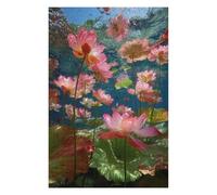 75x50cm/1000pcs Puzzles pour Adolescents Underwater Lotus Garden Casse-têtes pour Adolescents - Jeu De Réflexion - Cadeau d'anniversaire - Activités Amusantes À La Maison 75x50cm/1000pcs