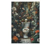 75x50cm/1000pcs Puzzles pour Adolescents Vintage Dark Toilett Puzzles Jeux Amusants Découpe De Précision Cadeaux Uniques pour Anniversaire Et Noël 75x50cm/1000pcs