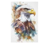 75x50cm/1000pcs Puzzles pour Adolescents Watercolor Bald Eagle Puzzle pour Adultes - Jeu De Réflexion - Anti-Stress - Stimule Le Cerveau