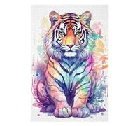 75x50cm/1000pcs Puzzles pour Adolescents Watercolor Tiger Painting Puzzles pour Adultes : Analyse Et Logique du Jeu Pratique pour Anniversaire, Noël 75x50cm/1000pcs