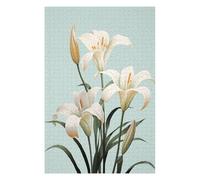 75x50cm/1000pcs Puzzles pour Adolescents White Lily Easter Flower Puzzles Jeux Amusants Découpe De Précision Cadeaux Uniques pour Anniversaire Et Noël 75x50cm/1000pcs
