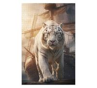 75x50cm/1000pcs Puzzles pour Adolescents White Tiger Sailing Boat Puzzles pour Adultes Jeu Manuel Défi Difficile Aidez Votre Cerveau À Faire Travailler 75x50cm/1000pcs