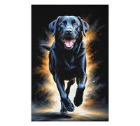 75x50cm/1000pcs Puzzles pour Adultes Black Labrador Running Jeux De Puzzle Relaxants Analyse Et Logique Cadeaux Uniques pour Un Anniversaire Et Noël 75x50cm/1000pcs