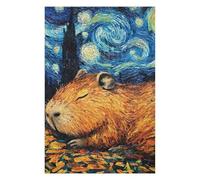 75x50cm/1000pcs Puzzles pour Adultes - Cadeaux Capybara Sleeping Starry Night Puzzle pour Adultes - Jeu Manuel - Décoration Murale - Cadeaux pour Amis Et Famille 75x50cm/1000pcs
