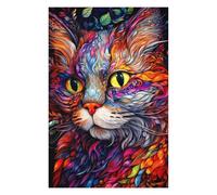 75x50cm/1000pcs Puzzles pour Adultes Colorful Abstract Cat Art-16 Puzzles pour Adolescents Jeux Relaxants Anti-Stress Interaction Parent-Enfant 75x50cm/1000pcs