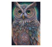 75x50cm/1000pcs Puzzles pour Adultes Colorful Mandala Owl Artwork Puzzles pour Adolescents Jeu Manuel Améliore La Mémoire Cadeaux Uniques pour Anniversaire Et Noël 75x50cm/1000pcs