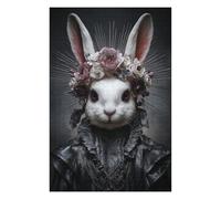 75x50cm/1000pcs Puzzles pour Adultes Elegant Rabbit with Floral Crown Puzzles pour Adolescents Jeux Relaxants Décoration Murale Cadeaux Uniques pour Anniversaire Et Noël 75x50cm/1000pcs