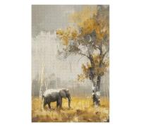 75x50cm/1000pcs Puzzles pour Adultes Elephant in Golden Forest Puzzles pour Adultes Jeux De Société Décoration Murale Interaction Parent-Enfant 75x50cm/1000pcs