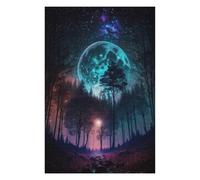 75x50cm/1000pcs Puzzles pour Adultes Enchanted Forest Moonlit Night Puzzles pour Adultes, Jouet, Décoration Murale, Interaction Parent-Enfant 75x50cm/1000pcs