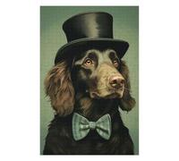 75x50cm/1000pcs Puzzles pour Adultes Flat with A Hat Retriever Puzzles pour Adolescents Jouets À Faire Soi-même Découpe De Précision Interaction Parent-Enfant 75x50cm/1000pcs