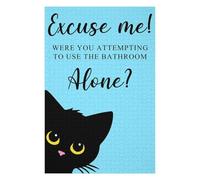75x50cm/1000pcs Puzzles pour Adultes Funny Black Cat Bathroom Jeux De Puzzle Relaxants Analyse Et Logique Cadeaux Uniques pour Un Anniversaire Et Noël 75x50cm/1000pcs