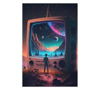 75x50cm/1000pcs Puzzles pour Adultes Galactic Television Dreamscape -1 Puzzles pour Adolescents Jeu Manuel Améliore La Mémoire Cadeaux Uniques pour Anniversaire Et Noël 75x50cm/1000pcs