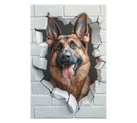 75x50cm/1000pcs Puzzles pour Adultes German Shepherd Breaking Through Wall Jeux De Puzzle Relaxants Analyse Et Logique Cadeaux Uniques pour Un Anniversaire Et Noël 75x50cm/1000pcs