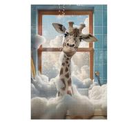 75x50cm/1000pcs Puzzles pour Adultes Giraffe in A Bubble Bath Puzzles pour Adultes Jeu De Réflexion Course De Vitesse Manuelle Défi Éducatif 75x50cm/1000pcs