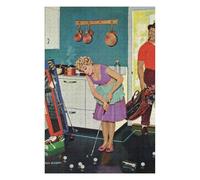 75x50cm/1000pcs Puzzles pour Adultes Golf in The Kitchen Puzzle pour Adultes Jeu Manuel Une Œuvre d'art Cadeaux Uniques pour Anniversaire Et Noël 75x50cm/1000pcs