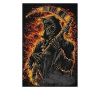 75x50cm/1000pcs Puzzles pour Adultes Grim Reaper in Flames Puzzles pour Adolescents Jouets À Faire Soi-même Découpe De Précision Interaction Parent-Enfant 75x50cm/1000pcs