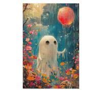 75x50cm/1000pcs Puzzles pour Adultes Happy Floral Boho Ghost Puzzles pour Adolescents Jeu Familial Course De Vitesse Manuelle Cadeaux Uniques pour Anniversaire Et Noël 75x50cm/1000pcs