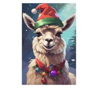 75x50cm/1000pcs Puzzles pour Adultes Llama Christmas Jeux De Puzzle Relaxants Analyse Et Logique Cadeaux Uniques pour Un Anniversaire Et Noël 75x50cm/1000pcs