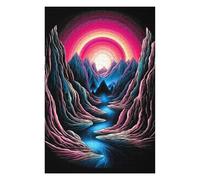 75x50cm/1000pcs Puzzles pour Adultes Neon Mountain Landscape -1 Jeux De Puzzle Relaxants Course De Vitesse Manuelle Cadeaux Uniques pour Anniversaire Et Noël 75x50cm/1000pcs