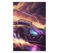 75x50cm/1000pcs Puzzles pour Adultes Neon Storm Racing Car Puzzles pour Adolescents Jeux Relaxants Décoration Murale Cadeaux Uniques pour Anniversaire Et Noël 75x50cm/1000pcs