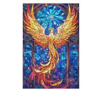 75x50cm/1000pcs Puzzles pour Adultes Phoenix Stained Glass Jeu De Réflexion Puzzle, Passe-Temps Idéal pour Les Vacances À La Maison, Cadeaux d'anniversaire Et De Noël Uniques 75x50cm/1000pcs