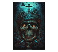 75x50cm/1000pcs Puzzles pour Adultes Pirate Skull Artwork Puzzle - Jeu Manuel - Décoration Murale - Cadeaux Uniques pour Anniversaire Et Noël 75x50cm/1000pcs
