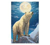 75x50cm/1000pcs Puzzles pour Adultes Polar Bear Moonlit Majesty Puzzle - Jeu Manuel - Décoration Murale - Cadeaux Uniques pour Anniversaire Et Noël 75x50cm/1000pcs