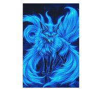 75x50cm/1000pcs Puzzles pour Adultes Power Kitsune Fox Neon Jeux De Puzzle Relaxants Analyse Et Logique Cadeaux Uniques pour Un Anniversaire Et Noël 75x50cm/1000pcs