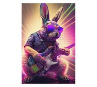 75x50cm/1000pcs Puzzles pour Adultes Rabbit Rock Star Guitar Puzzles pour Adolescents Jeux Relaxants Anti-Stress Interaction Parent-Enfant 75x50cm/1000pcs