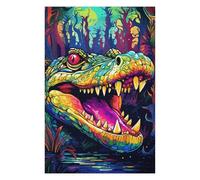 75x50cm/1000pcs Puzzles pour Adultes Rainbow Crocodile in The Jungle Puzzle - Jeu Manuel - Décoration Murale - Cadeaux Uniques pour Anniversaire Et Noël 75x50cm/1000pcs