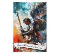 75x50cm/1000pcs Puzzles pour Adultes Saint Michael Archangel Puzzles pour Adolescents Jeu Familial Course De Vitesse Manuelle Cadeaux Uniques pour Anniversaire Et Noël 75x50cm/1000pcs