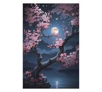 75x50cm/1000pcs Puzzles pour Adultes Sakura Night Puzzles pour Adolescents Jeu Familial Course De Vitesse Manuelle Cadeaux Uniques pour Anniversaire Et Noël 75x50cm/1000pcs