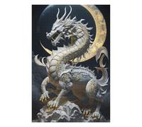 75x50cm/1000pcs Puzzles pour Adultes Serene Celestial Dragon Statue Puzzles pour Adolescents Jeu Manuel Améliore La Mémoire Cadeaux Uniques pour Anniversaire Et Noël 75x50cm/1000pcs