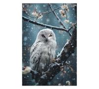 75x50cm/1000pcs Puzzles pour Adultes Snowy White Owl Puzzles pour Adultes À Monter Soi-même - Jouets De Précision - Cadeaux Uniques pour Un Anniversaire Ou Noël 75x50cm/1000pcs