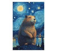 75x50cm/1000pcs Puzzles pour Adultes Starry Night Capybara Jeux De Puzzle Relaxants Analyse Et Logique Cadeaux Uniques pour Un Anniversaire Et Noël 75x50cm/1000pcs