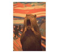 75x50cm/1000pcs Puzzles pour Adultes The Scream Capybara Puzzles pour Adultes À Monter Soi-même - Jouets De Précision - Cadeaux Uniques pour Un Anniversaire Ou Noël 75x50cm/1000pcs