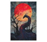 75x50cm/1000pcs Puzzles pour Adultes Tissue Bloodmoon Dragon Puzzles pour Adolescents Jeu Familial Course De Vitesse Manuelle Cadeaux Uniques pour Anniversaire Et Noël 75x50cm/1000pcs
