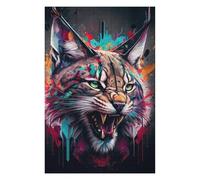 75x50cm/1000pcs Puzzles pour Adultes Wildcat Abstract Art Jeux De Puzzle Relaxants Course De Vitesse Manuelle Cadeaux Uniques pour Anniversaire Et Noël 75x50cm/1000pcs