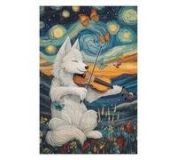 75x50cm/1000pcs Puzzles pour Adultes Wolf Playing Violin Jeux De Puzzle Relaxants Analyse Et Logique Cadeaux Uniques pour Un Anniversaire Et Noël 75x50cm/1000pcs