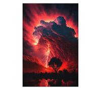 75x50cm/1000pcs Puzzles Red Apocalypse Storm Puzzles pour Adultes Jeux De Détente Décoration Parfaite Cadeaux Uniques d'anniversaire Et De Noël 75x50cm/1000pcs