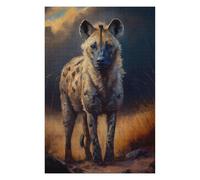 75x50cm/1000pcs Puzzles Spotted Hyena Oil Paint Puzzle Adulte Jeu Manuel Course De Vitesse Cadeaux Uniques pour Anniversaire Et Noël 75x50cm/1000pcs