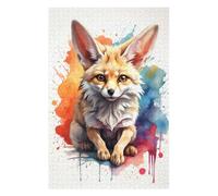 75x50cm/1000pcs Puzzles Watercolor Fennec Fox Puzzle Adulte Jeu Manuel Course De Vitesse Cadeaux Uniques pour Anniversaire Et Noël 75x50cm/1000pcs