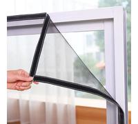 75x80cm Moustiquaire à installer soi-même pour fenêtre, moustiquaire pour fenêtre, facile à installer et à découper selon vos besoins pour garder les insectes/mouches/moustiques à l'extérieur