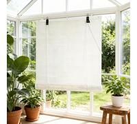 75x90cm Store en Bambou Blanc Tissé Main Rideau d'Intimité Naturel Sichtschutz pour Fenêtre Véranda, Balcon, Terrasse - Filtre à Lumière Douce, Personnalisable en Taille
