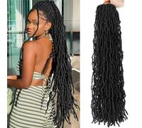 76,5 cm Soft Locs Crochet Pre Locs Faux Locs Crochet Faux Locs Curly Wavy Goddess Locs Dreadlocs Synthetic Hair For Black Women (71,6 cm (lot de 6), 1B)