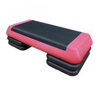 76 cm Adjustable Workout Aerobic Stepper in Fitness & Exercise Step Platform Trainer Red Black with 4 Risers